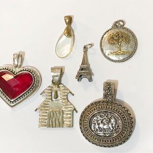 6 Pendant Lot For Necklaces